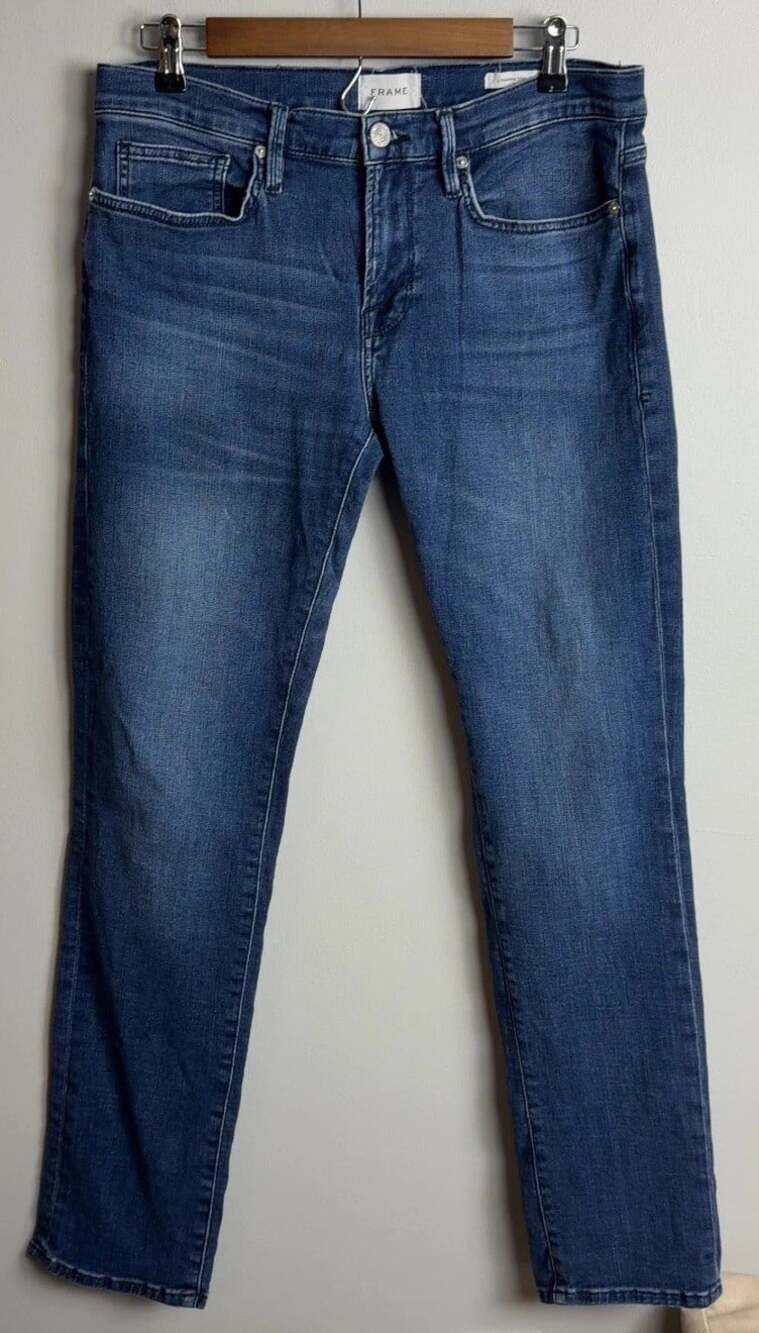 FRAME L'Homme Slim Jeans Size 31 Blue Denim Style LMH179 Capri Men’s